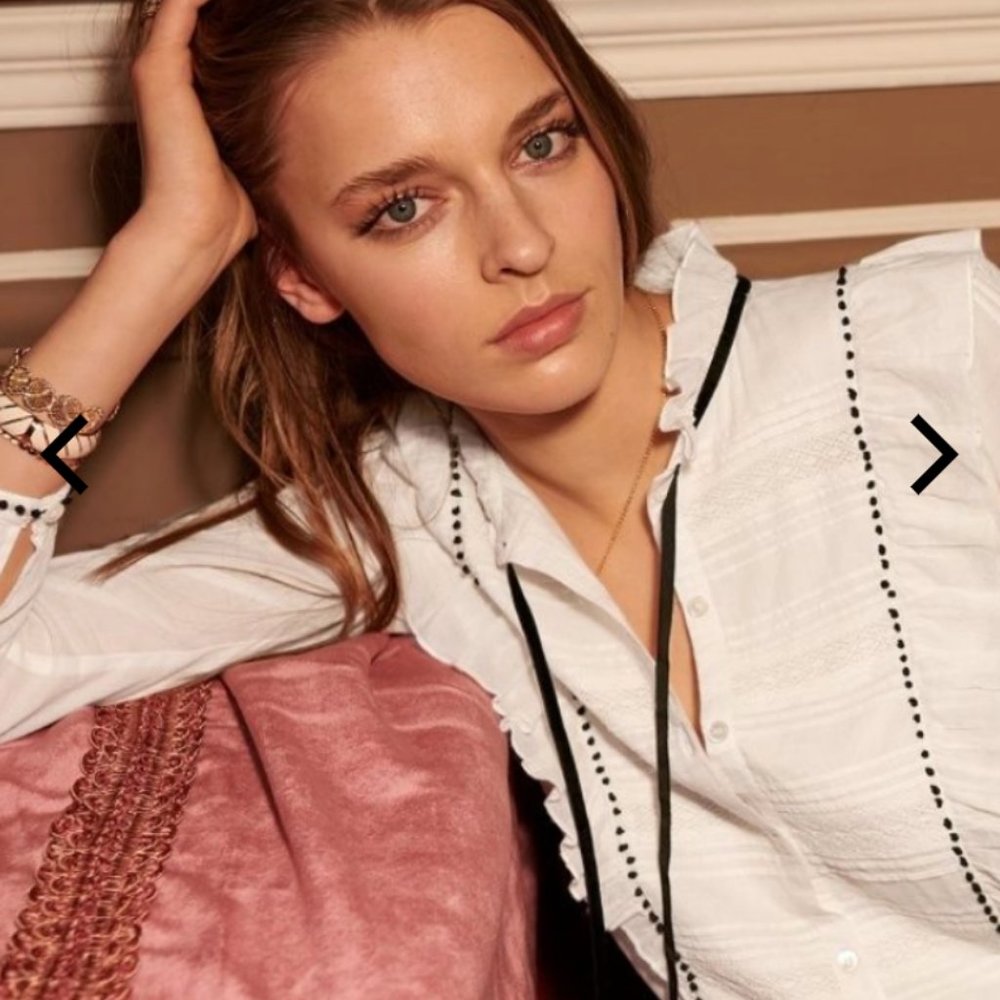 Sezane Lace Blouse Chemise Valentine